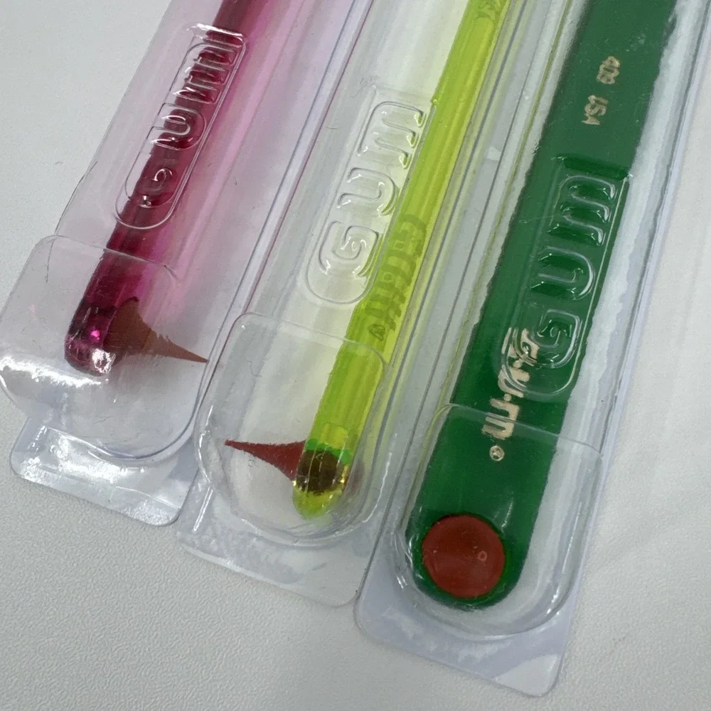 3 Butler GUM 411 Classic Full size (4 rows) brushes Soft & Straight toothbrush‎